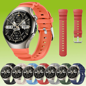 Fr Huawei Watch 5 42mm / 46mm Silikon klassische Metallschliee Band