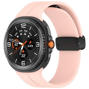 Fr Samsung Galaxy Watch 8 / 8 Classic Silikon Magnetisches Band Rosa