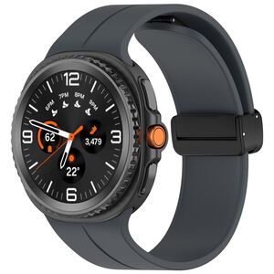 F�r Samsung Galaxy Watch 8 / 8 Classic Silikon Magnetisches Band Grau