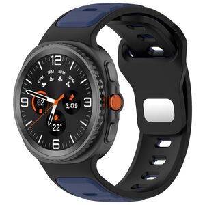 F�r Samsung Galaxy Watch 8 / 8 Classic Silikon Armband Schwarz / Blau