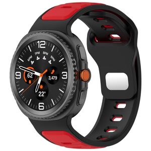 F�r Samsung Galaxy Watch 8 / 8 Classic Silikon Armband Schwarz / Rot