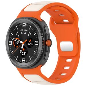 F�r Samsung Galaxy Watch 8 / 8 Classic Silikon Armband Orange / Beige