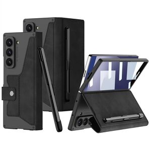 F�r Samsung Galaxy Z Fold7 5G GKK Flip Leder H�lle Stifthalter Schwarz