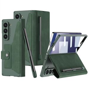 F�r Samsung Galaxy Z Fold7 5G GKK Flip Leder H�lle Stifthalter Gr�n