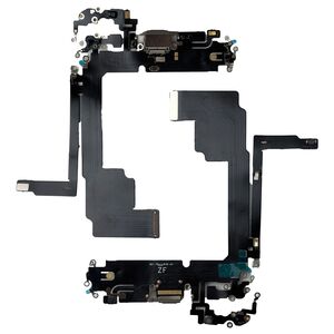 F�r Apple iPhone 15 Pro Max Ladeanschluss Dock Connector Ersatzteil Grau