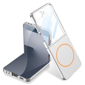 F�r Samsung Galaxy Z Flip7 Ultra d�nne Full Cover MagSafe H�lle Silber