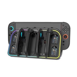 Fr Nintendo Switch 2 Joy-Con Wandladestation mit RGB Beleuchtung
