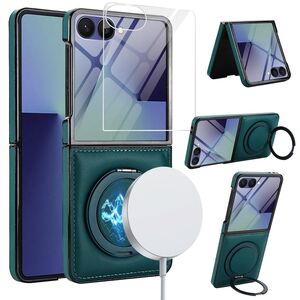 F�r Samsung Galaxy Z Flip7 MagSafe Ring integriertes Glas H�lle Gr�n