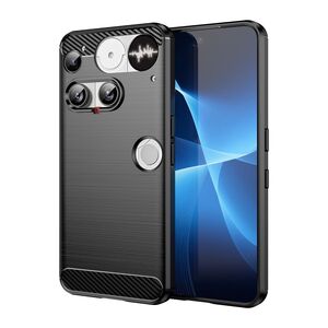Fr Nothing Phone 3 Carbon Fiber Brushed Design TPU Hlle Case Schwarz