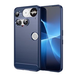Fr Nothing Phone 3 Carbon Fiber Brushed Design TPU Hlle Case Blau