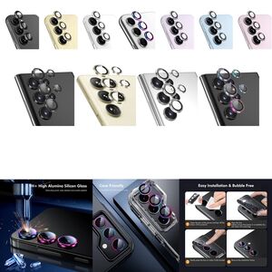 Aluminium Schutz Ring Kamera + H9 Tempered Hart Glas fr Samsung Modelle