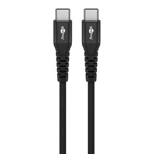 Goobay USB-C Supersoftes Textilkabel mit Metallsteckern 2 m Schwarz