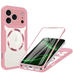 F�r Apple iPhone 17 Pro Max MagSafe Full Body Acryl TPU H�lle Rosa