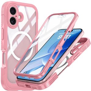 F�r Apple iPhone 17 MagSafe 360 Full Body Hybrid Tasche Bumper Rosa