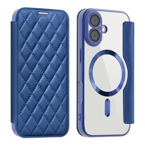 F�r Apple iPhone 17 Magsafe RFID Schutz 360 Kunstleder H�lle D- Blau