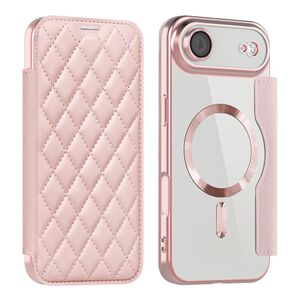 F�r Apple iPhone 17 Air Magsafe RFID Schutz 360 Kunstleder H�lle Rosa