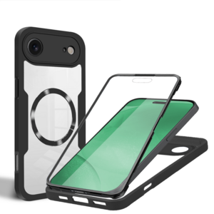 F�r Apple iPhone 17 Air MagSafe Ring Full Body 360 TPU H�lle Schwarz