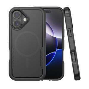 Fr Apple iPhone 17 Kalebol 2 in 1 Matte MagSafe Schutz Hlle Schwarz