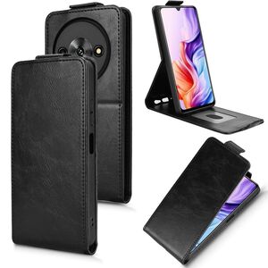 F�r ZTE Blade A76 5G Magnetische Vertikale Kunstleder H�lle Schwarz