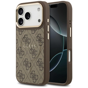 Guess Apple iPhone 17 Pro 4G PU Classic Logo MagSafe Schutzh�lle Braun