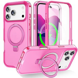 F�r Apple iPhone 17 Pro Max Skin Feel MagSafe Ringhalter H�lle Pink