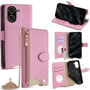 F�r Xiaomi Redmi A5 4G Design Crossbody Chain Kunstleder Tasche Rosa
