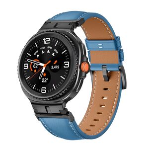 F�r Samsung Galaxy Watch 8 / 8 Classic Leder Design Armband mit Metall Connector