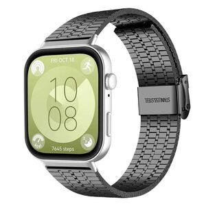 F�r Huawei Watch Fit 4 Pro / Fit 4 / Fit 3 Edelstahl Armband Schwarz
