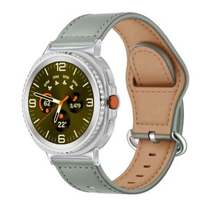 F�r Samsung Galaxy Watch 8 / 8 Classic Echt Leder Design Armband Grau