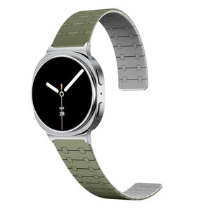 F�r Samsung Galaxy Watch 8 / 8 Classic Two Color Silikon Armband Gr�n