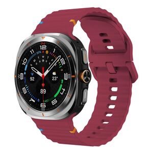 F�r Samsung Galaxy Watch 8 / 8 Classic Silikon Armband Weinrot Gr��e L