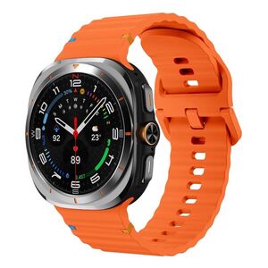 F�r Samsung Galaxy Watch 8 / 8 Classic Silikon Armband Orange Gr��e L