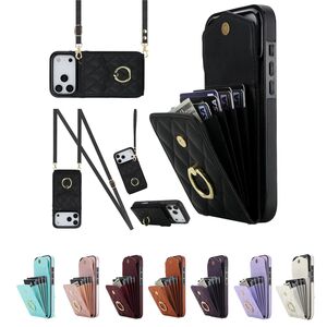 Kunstleder H�lle f�r iPhone 17 Air Pro Max mit Rhombic Muster & RFID Kartenfach