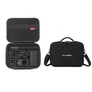 Fr DJI Action 5 Pro / 4 / 3 All-in-One PU Tragetasche Schwarz