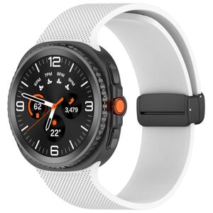 F�r Samsung Galaxy Watch 8 / 8 Classic Silikon Magnet Armband Wei�