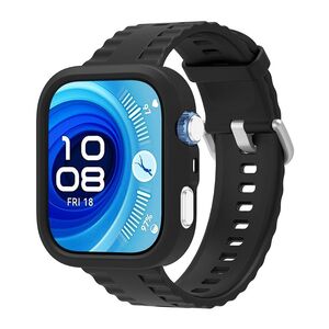 F�r Huawei Watch Fit 4 Pro Silikon H�lle integriertem Armband Schwarz