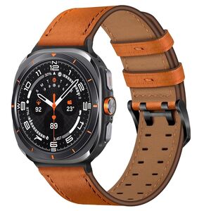 Fr Samsung Galaxy Watch 8 / Classic Echtleder Premium Armband Orange