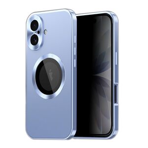 F�r Apple iPhone 17 Full Cover MagSafe H�lle Metallrahmen Blau