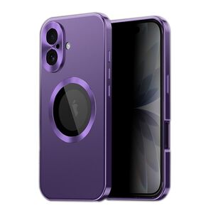 Fr Apple iPhone 17 Full Cover MagSafe Hlle Metallrahmen Lila