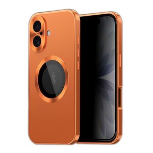 Fr Apple iPhone 17 Full Cover MagSafe Hlle Metallrahmen Orange