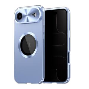 F�r Apple iPhone 17 Air Full Cover MagSafe H�lle Metallrahmen Blau