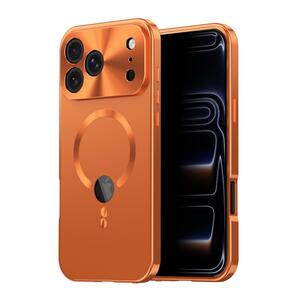 Fr Apple iPhone 17 Pro Full Cover MagSafe Hlle Metallrahmen Orange