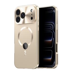 Fr Apple iPhone 17 Pro Max Full Cover MagSafe Hlle Metallrahmen Gold