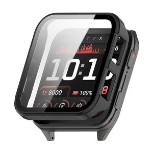 Fr Garmin Venu X1 Kunststoff Hlle + Tempered 9H Hart Glas Schwarz