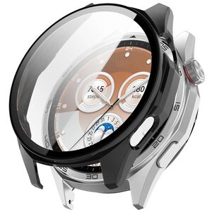 F�r Huawei Watch GT 6 46mm Kunststoff H�lle + 9H Hart Glas Schwarz