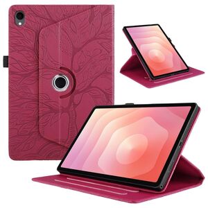 Fr Samsung Galaxy Tab S11 360 Rotation Baum Kunstleder Tasche Rot