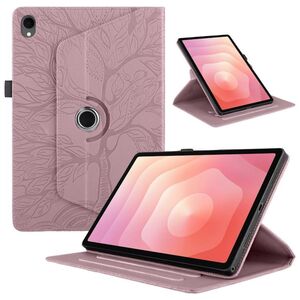 Fr Samsung Galaxy Tab S11 360 Rotation Baum Kunstleder Tasche Pink
