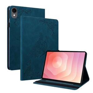 F�r Samsung Galaxy Tab S11 Schmetterling Design Kunstleder Tasche Blau