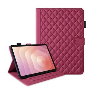Fr Samsung Galaxy Tab S11 Design Rhombus Kunstleder Hlle Rot