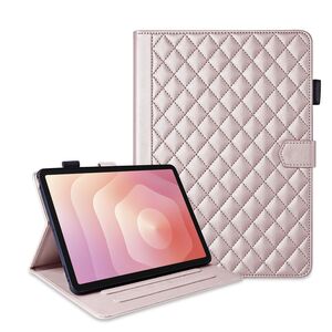 Fr Samsung Galaxy Tab S11 Design Rhombus Kunstleder Hlle Rose Gold